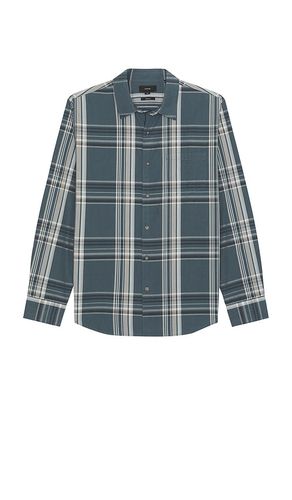 Lorimer Plaid French Placket Shirt in Blue. - size L (also in M, S) - Vince - Modalova