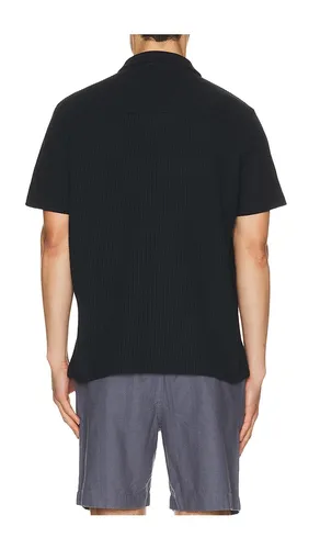 Macro Waffle Short Sleeve Shirt Button Down Cabana in Navy. - size S (also in XXL/2X) - Vince - Modalova