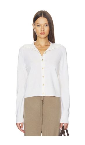 Button Up Polo Cardigan in Ivory. - size L (also in M, S, XS) - Vince - Modalova
