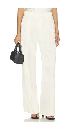 High Waist Satin Trouser in Ivory. - size 0 (also in 10, 2, 4, 8) - Vince - Modalova