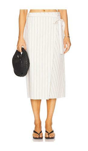 Seedling Stripe Wrap Skirt in White. - size 0 (also in 00, 10, 12, 14, 2, 4, 8) - Vince - Modalova