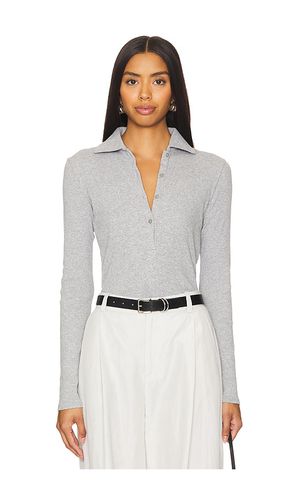 Rib Long Sleeve Collared Polo in Grey. - size XS (also in XXS) - Vince - Modalova