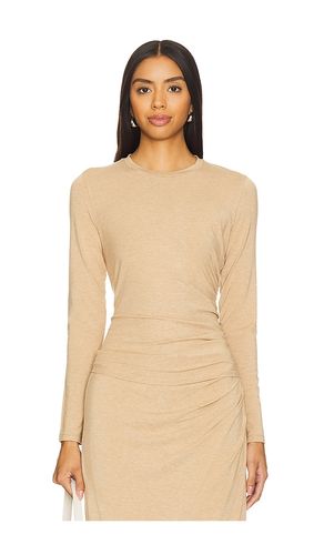 Side Drape Long Sleeve Crew in Beige. - size S (also in XL) - Vince - Modalova