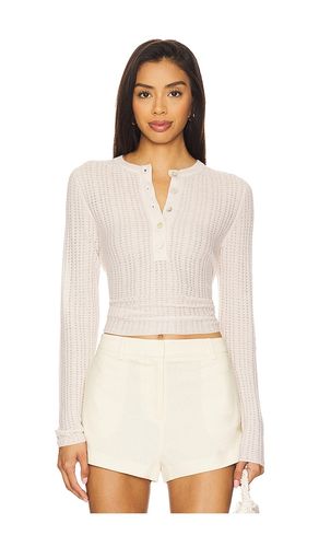 Waffle Knit Henley Top in Cream. - size L (also in M, S, XS) - Vince - Modalova