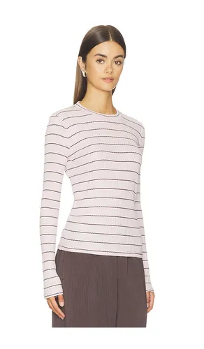 Rib Stripe Long Sleeve Crew in . Size L. Also in S - Vince - Modalova