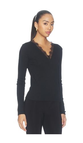 Lace Trim Longsleeve V Neck Top in . Größe M. Also in S, XS - Vince - Modalova