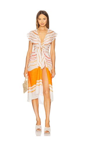 Sasha Long Cover Up in Orange,Ivory. - size L (also in M, XL, XS) - Vix Swimwear - Modalova