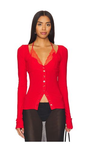 Ribbed Jersey Cardigan With Bra Top in Red. - size 36 (also in 38, 40) - Vaillant - Modalova