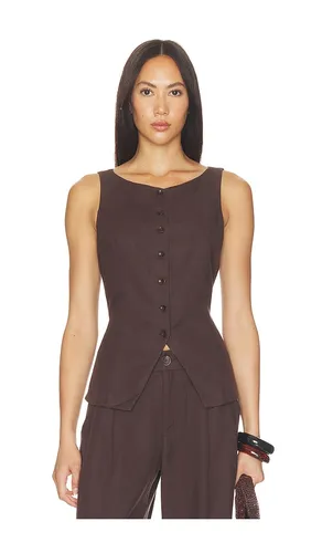 Trestles Twill Button Down Tank Top in Brown. - size L (also in M, S, XL, XS) - Vuori - Modalova