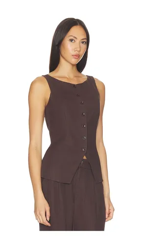 Trestles Twill Button Down Tank Top in Brown. - size L (also in M, S, XL, XS) - Vuori - Modalova