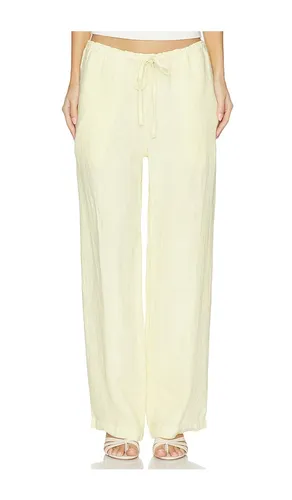 Delphine Linen Pant in Yellow. - size S (also in M, L) - VIR VITA - Modalova