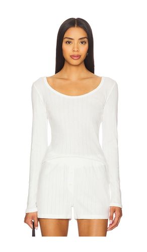 Maia Scoop Neck Pointelle Top in White. - size L (also in S, XL, XS) - VIR VITA - Modalova