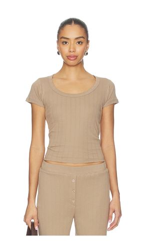 Pointelle Scoop Tee in Brown. - size S (also in XS) - VIR VITA - Modalova