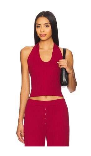 Pointelle Halter Top in Red. - size L (also in M, XL, XS) - VIR VITA - Modalova
