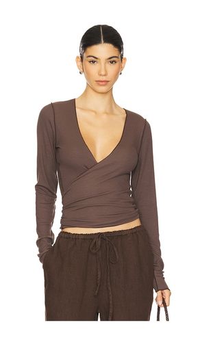 Margot Wrap Top in Chocolate. - size M (also in S, XL, XS) - VIR VITA - Modalova