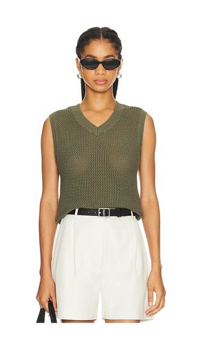 Open Knit V Neck Vest in Green. - size L (also in M, S, XL/1X, XS) - WAO - Modalova