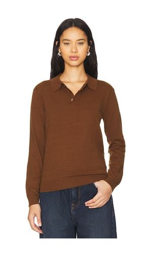 Long Sleeve Knit Polo in in Brown. - size L (also in M, S, XL/1X) - WAO - Modalova