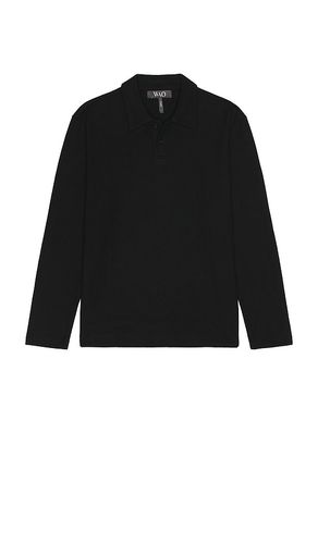The Textured Long Sleeve Polo in . Size M, S, XL/1X - WAO - Modalova