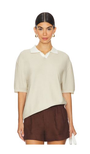 Contrast Collar Polo in Nude. - size L (also in S, XL/1X) - WAO - Modalova