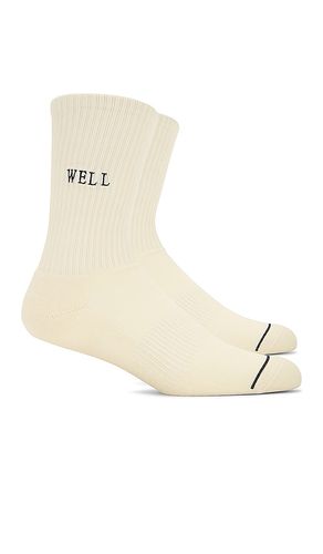 Well Embroidered Tube Sock in Ivory - WellBeing + BeingWell - Modalova