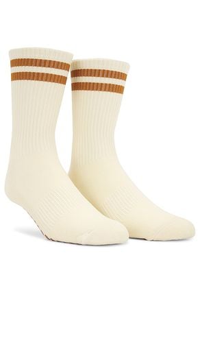 Striped Tube Grip Sock in Beige - WellBeing + BeingWell - Modalova