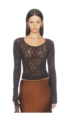 Infinite Rose Net Long Sleeve Top in Chocolate. - size XS (also in S, M) - Wolford - Modalova