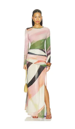 Wrap Mesh Maxi Dress in Multi. - size L (also in M, S) - With Harper Lu - Modalova