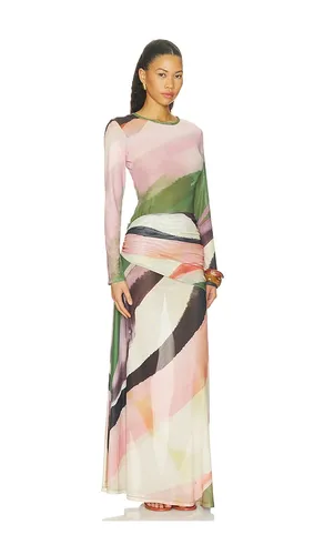 Wrap Mesh Maxi Dress in Multi. - size L (also in M, S) - With Harper Lu - Modalova