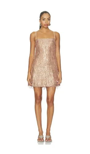 Vestido shift mini en color oro metálico talla M (también en S, XS) - With Harper Lu - Modalova