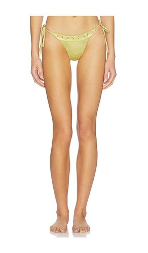 Juni Eyelet Lace Up Bikini Bottom in Yellow. - size L (also in M, XL) - With Jean - Modalova