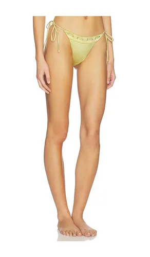 Juni Eyelet Lace Up Bikini Bottom in Yellow. - size L (also in XL) - With Jean - Modalova