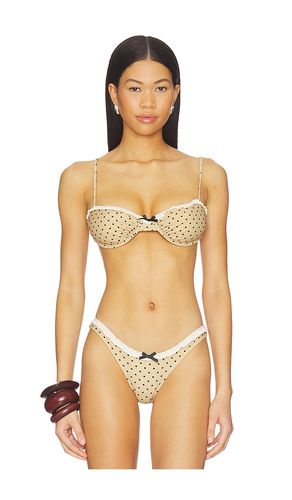 Jeanie Polka Dot Bikini Top in Beige. - size L (also in M, XL) - With Jean - Modalova