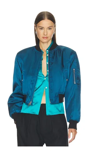 Cropped Bomber Jacket in Blue. - size L (also in M, S, XS) - Willy Chavarria - Modalova