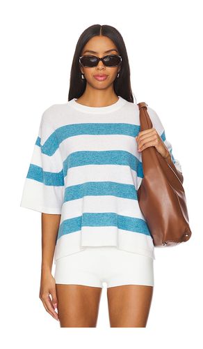 Cashmere Striped Easy T-shirt in Teal. - size L (also in M, S, XS) - White + Warren - Modalova