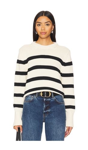 Warren Organic Cotton Striped Crewneck in . Taglia S - White + Warren - Modalova