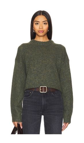 Cashmere Luxe Boxy Crewneck in Green. - size L (also in M, S) - White + Warren - Modalova