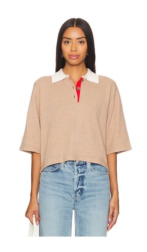 Cashmere Cropped Polo in Nude. - size L (also in M, S) - White + Warren - Modalova