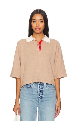 Cashmere Cropped Polo in Nude. - size L (also in M, S, XS) - White + Warren - Modalova