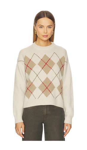 Cashmere Argyle Crew Sweater in Neutral. - size L (also in M, S, XS) - White & Warren - Modalova