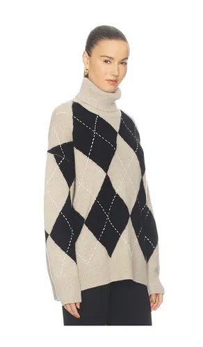 Cashmere Argyle Turtleneck in Brown. - size L (also in M, S, XS) - White & Warren - Modalova