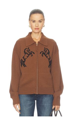 Cashmere Blend Embroidered Horse Bomber in . Größe L. Also in M, S, XS - White & Warren - Modalova