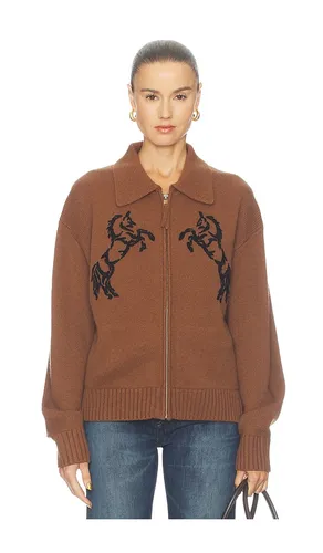 Cashmere Blend Embroidered Horse Bomber in . Size L. Also in M, S, XS - White & Warren - Modalova