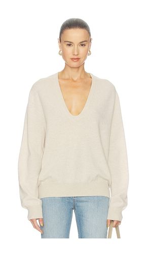 Cashmere Scoop Sweater in Neutral. - size M (also in S, XS) - White & Warren - Modalova