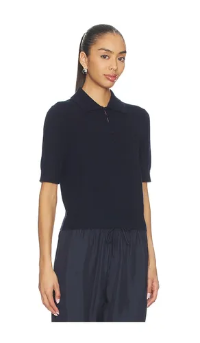 Cashmere Button Polo in Navy. - size L (also in M, XS) - White & Warren - Modalova