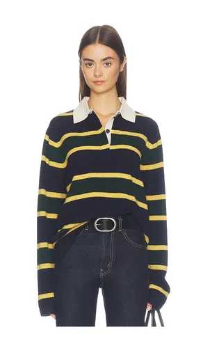 Cashmere Rugby Polo in Navy. - size L (also in M, S, XS) - White & Warren - Modalova