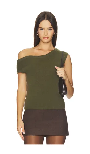 Cashmere Off Shoulder Top in Olive. - size XS (also in S, M, L) - White & Warren - Modalova