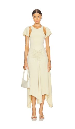 Ruched Asymmetric Midi Dress in Beige. - size L (also in M) - WeWoreWhat - Modalova