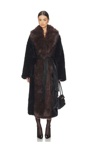 Faux Fur Belted Jacket in ,Chocolate. - size L (also in XS) - WeWoreWhat - Modalova