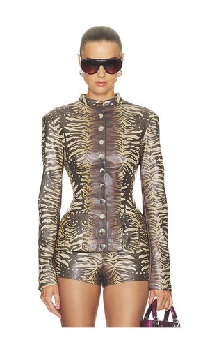 X REVOLVE Faux Leather Military Jacket in Neutral. - size XS (also in S, M, L) - WeWoreWhat - Modalova