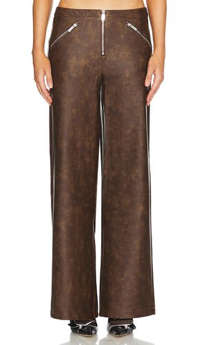 Faux Leather Zipper Fly Pant in Brown. - size 10 (also in 2, 4, 6, 8) - WeWoreWhat - Modalova